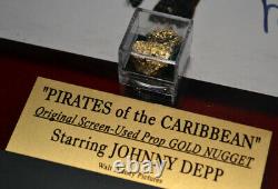 Signé Depp Johnny Pirates Des Caraïbes Disney Prop Gold Nugget & Coin, Coa, DVD