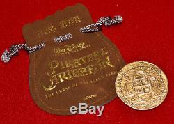 Signé Depp Johnny Pirates Des Caraïbes Disney Prop Gold Nugget & Coin, Coa, DVD