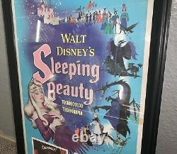 Sleeping Beauty 1959 Insert Encadré 14x36 Affiche De Film Walt Disney Authentic