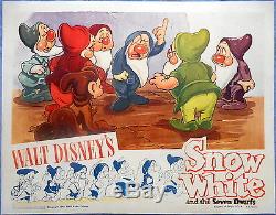 Snow White Carte Lobby Originale 1943 Sortie De Ce Classique De Walt Disney Nains