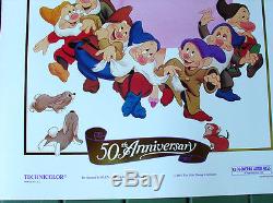 Snow White R87 Disney 50ème Anniversaire Original Us One Sheet Film Poster Rollled