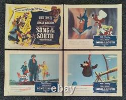 Song Of The South'56r Walt Disney Lot 4 Cartes De Lobby Originales