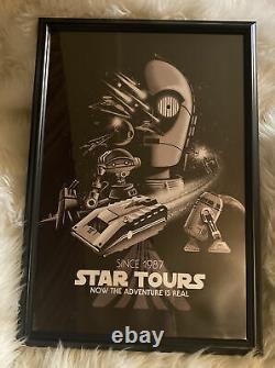Star Tours Avec R2d2 & C3po Star Wars Disney Attraction Poster 18x12 Gloss Litho