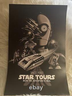 Star Tours Avec R2d2 & C3po Star Wars Disney Attraction Poster 18x12 Gloss Litho