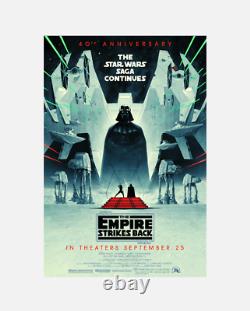 Star Wars Empire Frappe En Arrière 40e Anniversaire Affiche 27x40 Double-sided Disney