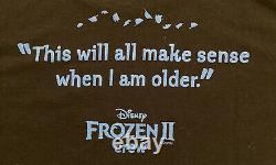 T-shirt Disney Frozen 2 Cast Crew T-shirt Double Côté Très Rare