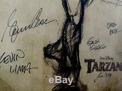 Tarzan Originale 1999 Affiche Du Film D'animation Disney Autographié & Menthe