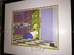 The Simpsons Homer Original Animation Production Cel 1992 Coa Encadré Fox Disney
