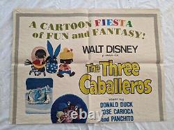 The Three Caballeros Disney 1977 Affiche De Feuille Unique Originale Daffy Duck