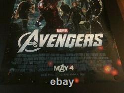 Très Rare Original The Avengers Advance Movie Poster Double Sided Marvel Disney