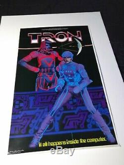 Tron 1981 Original Promotionnel Affiche Du Film Walt Disney 28x18 Made In Japan