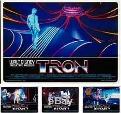 Tron Ensemble Italien D'affiches De Films Photobusta En Argent X8 Disney Sci-fi Jeff Bridges