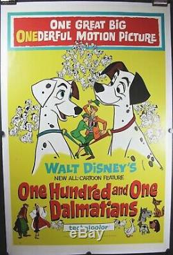 U. S. Originale Une Feuille Affiche Du Film Disney 101 Dalmatians 1961