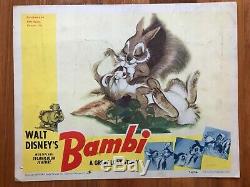 Vente! Bambi 1942 Walt Disney Originale Lobby Carte-rare-thumper Oeuvre D'art & Lapins