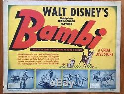 Vente! Bambi 1942 Walt Disney Titre Carte-rare Artwork / 11x14 Pouces-see