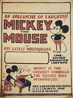 Vintage 1929 Disney Mickey L'avalanche De Souris De Rire 11x15.5 Carte De Fenêtre