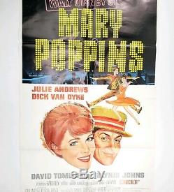 Vintage 1964 Disney Orginal Poster Lot Mary Poppins Et Blanche-neige 27x41 Extras