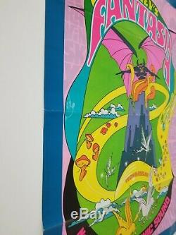 Vintage 1970 Walt Disney Fantasia Re-release Psychedelic Une Feuille Orig Poster