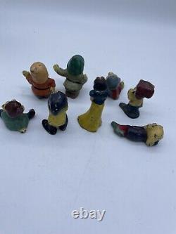 Vintage Snow White & The Seven Dwarfs Disney Cast Iron Toy Figures Complete