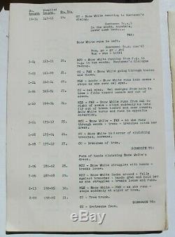 Vtg 1938 Walt Disney Blanche Neige Et Les Sept Nains Continuité Film Script