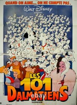 Walt Disney 101 Dalmatiens 1961 Original Français Poster 47x63 Réédition