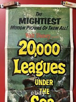 Walt Disney 20 000 Leagues Sous La Mer R1971 14x36 Movie Poster Kirk Douglas