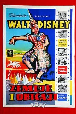 Walt Disney Adventures Vie 1956 Rare Exyu Affiche Du Film