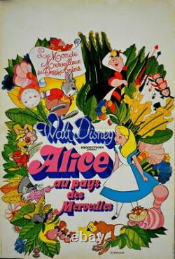 Walt Disney Alice In Wonderland 1951 Français Poster 16x24 Réédition