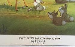 Walt Disney Est Imprimé Dans Une Superbe Couleur Blanche Neige Bambi Lithographie 1947
