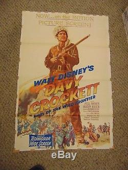 Walt Disney Fess Parker Davy Crockett Affiche Originale 27x41 # L9590