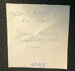 Walt Disney Orig. Porté Personnellement Et Utilisé (1960) Fermoir Monogram D Goldtone Tie