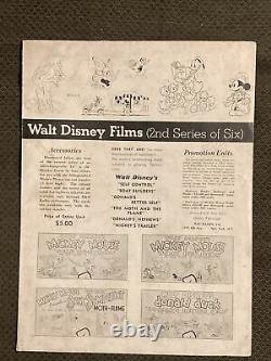 Walt Disney Original Des Années 1930 Film Pressbook Donald Duck Mickey Mouse