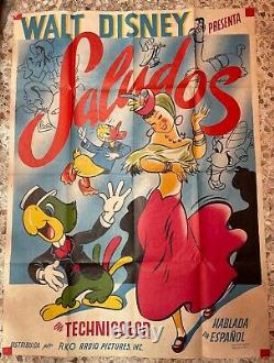 Walt Disney Saludos Amigos Affiche Originale Mexicaine 1942