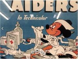 Walt Disney Secouristes 1944 Framed Art Promotionnel Ultra Rare Circa 1944