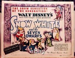 Walt Disney Vintage Original Blanche-neige Et Les Sept Nains-nous Titre Card Lobby