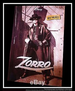 Zorro Tres Rare Walt Disney 31x47 Vinyle Bannière Film Affiche Originale